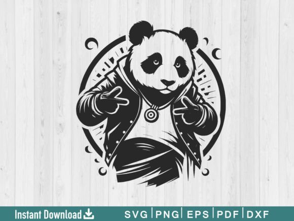 Funny Panda Svg Silhouette Vector Gift