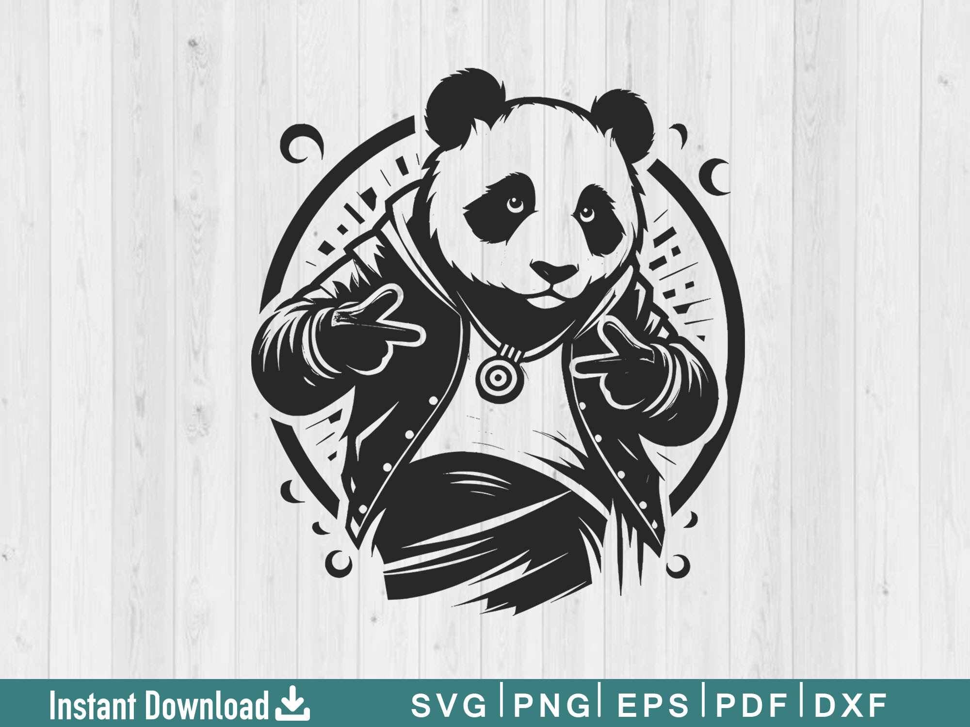 Funny Panda Svg Silhouette Vector Gift