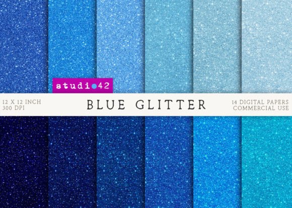 Blue Glitter Digital Papers