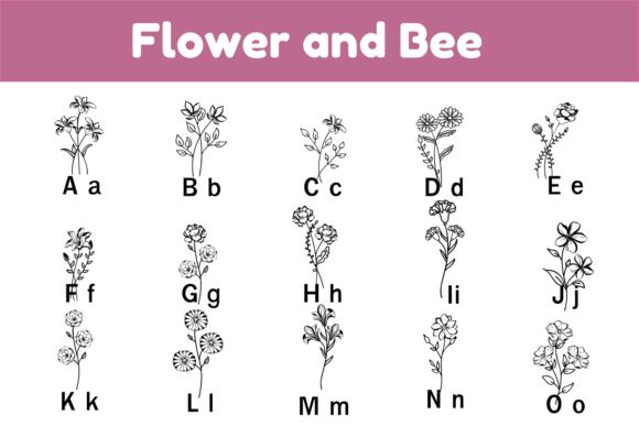 Flower and Bee Font - Preview 1