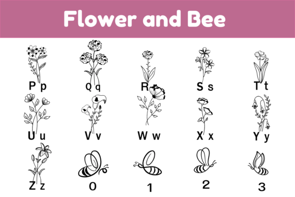Flower and Bee Font - Preview 2