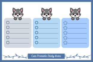Wolf Sticky Note Printable Sticky Notes with Cute Wolf Graphic by sara_sb2000 · Creative ...