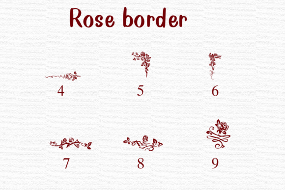 Rose Border Font PNG with transparent background - Preview 3