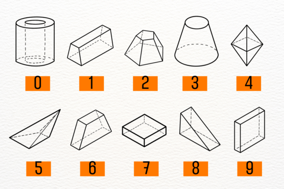 Shape Geometry Font PNG with transparent background - Preview 4