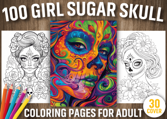 100 Girl Sugar Skull Coloring Pages