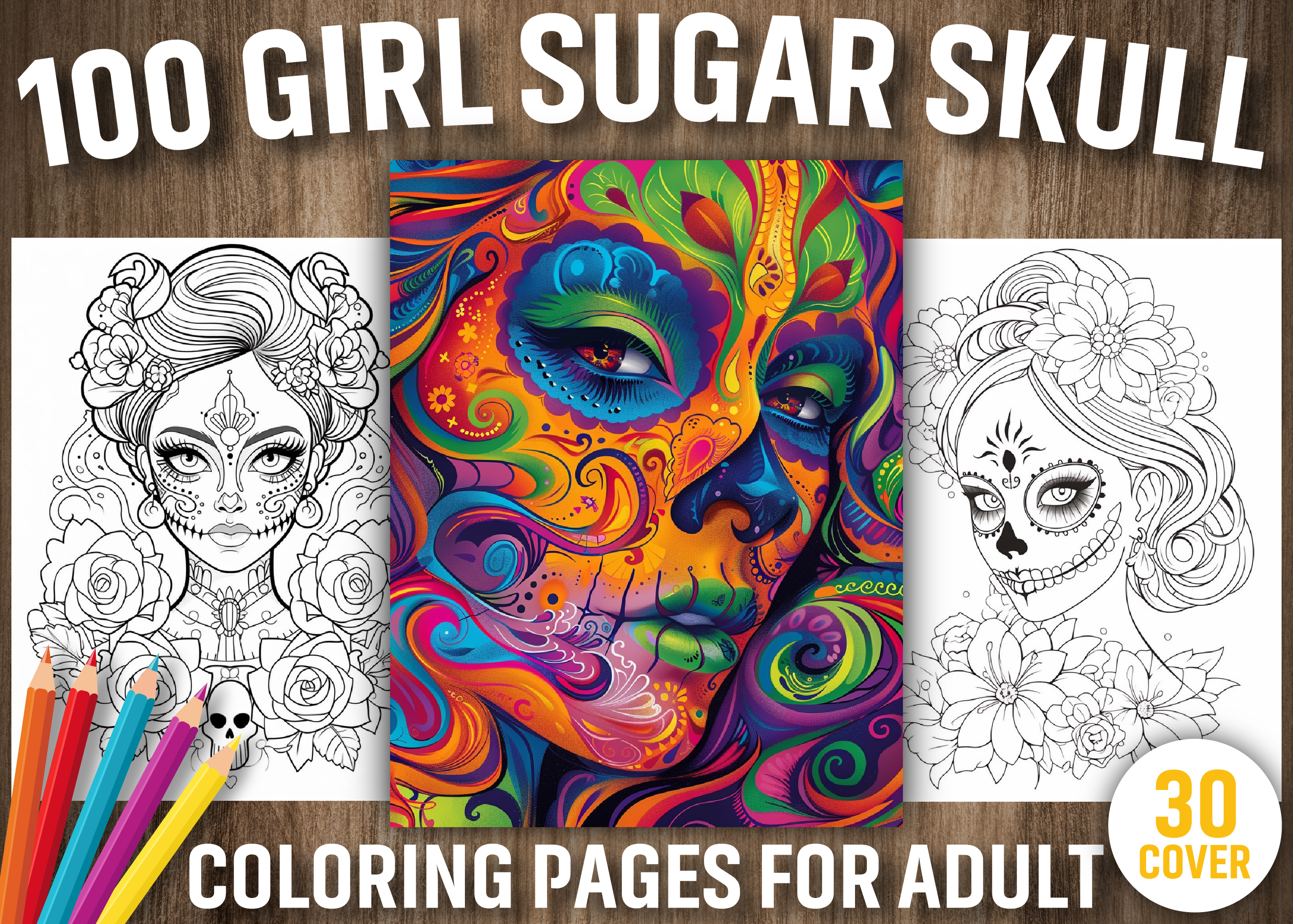 100 Girl Sugar Skull Coloring Pages