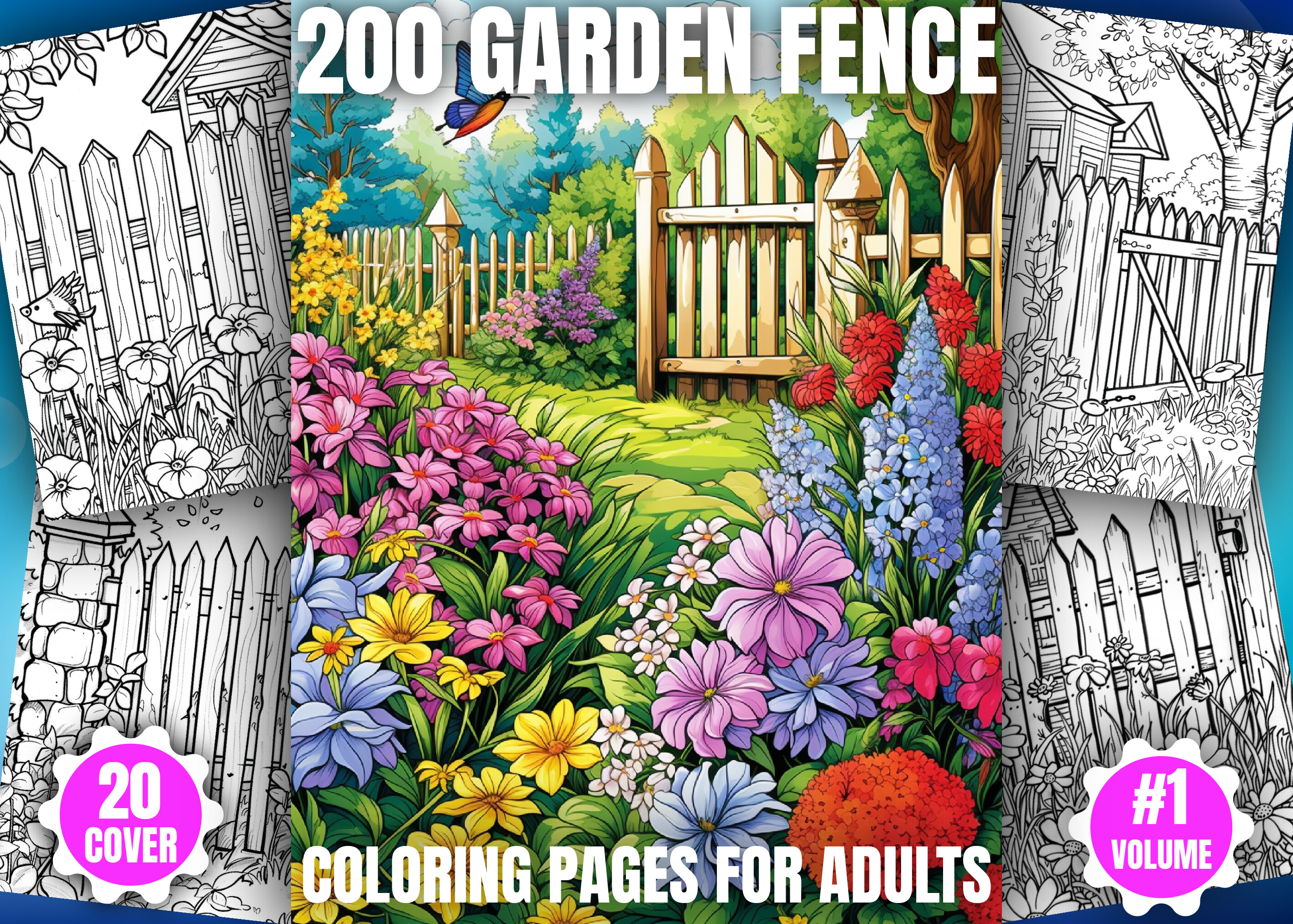 200 Garden Fence Coloring Pages - KDP Graphic by Lusecraft Studio ...