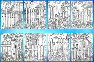 200 Garden Fence Coloring Pages - KDP Graphic by Lusecraft Studio ...