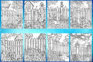 200 Garden Fence Coloring Pages - KDP Graphic by Lusecraft Studio ...