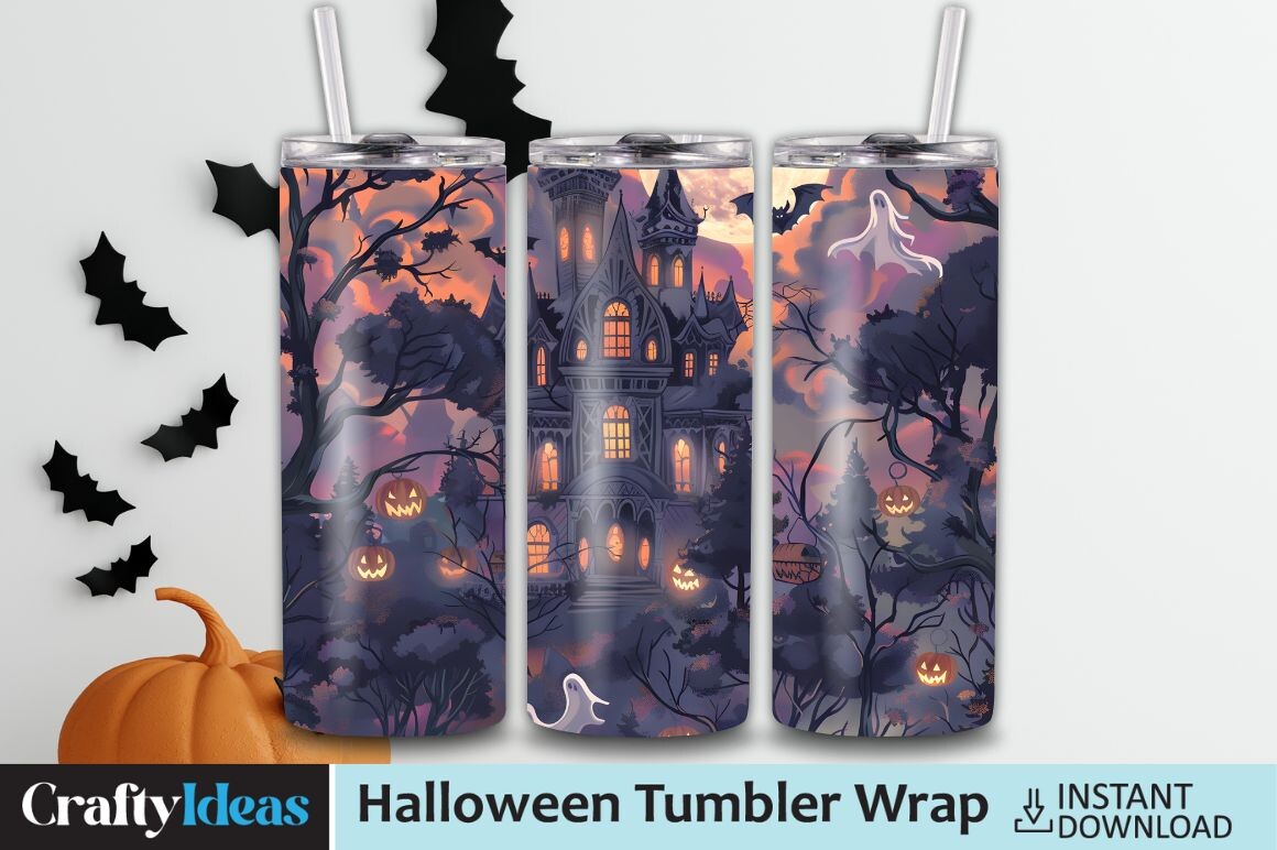3D Halloween Tumbler Wrap Designs Graphic by CraftyIdeas · Creative Fabrica