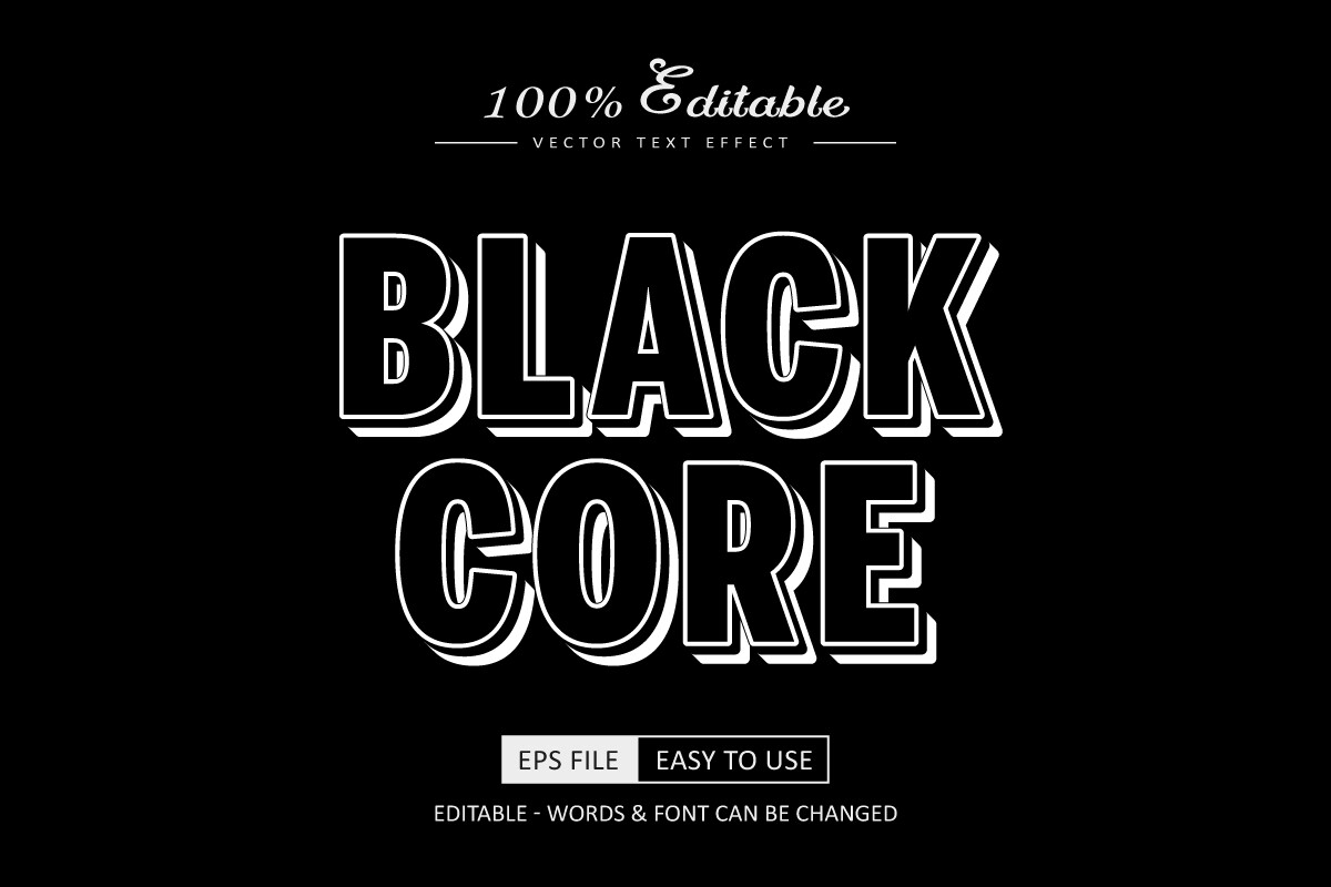 Black Core Text Editable Style Graphic by frakibuix · Creative Fabrica