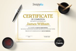 Certificate of Completion Template Graphic by SnapyBiz · Creative Fabrica