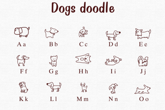 Dogs Doodle Font - Preview 1