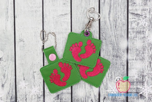 Down Syndrome Foot Keyfob Keychain ITH