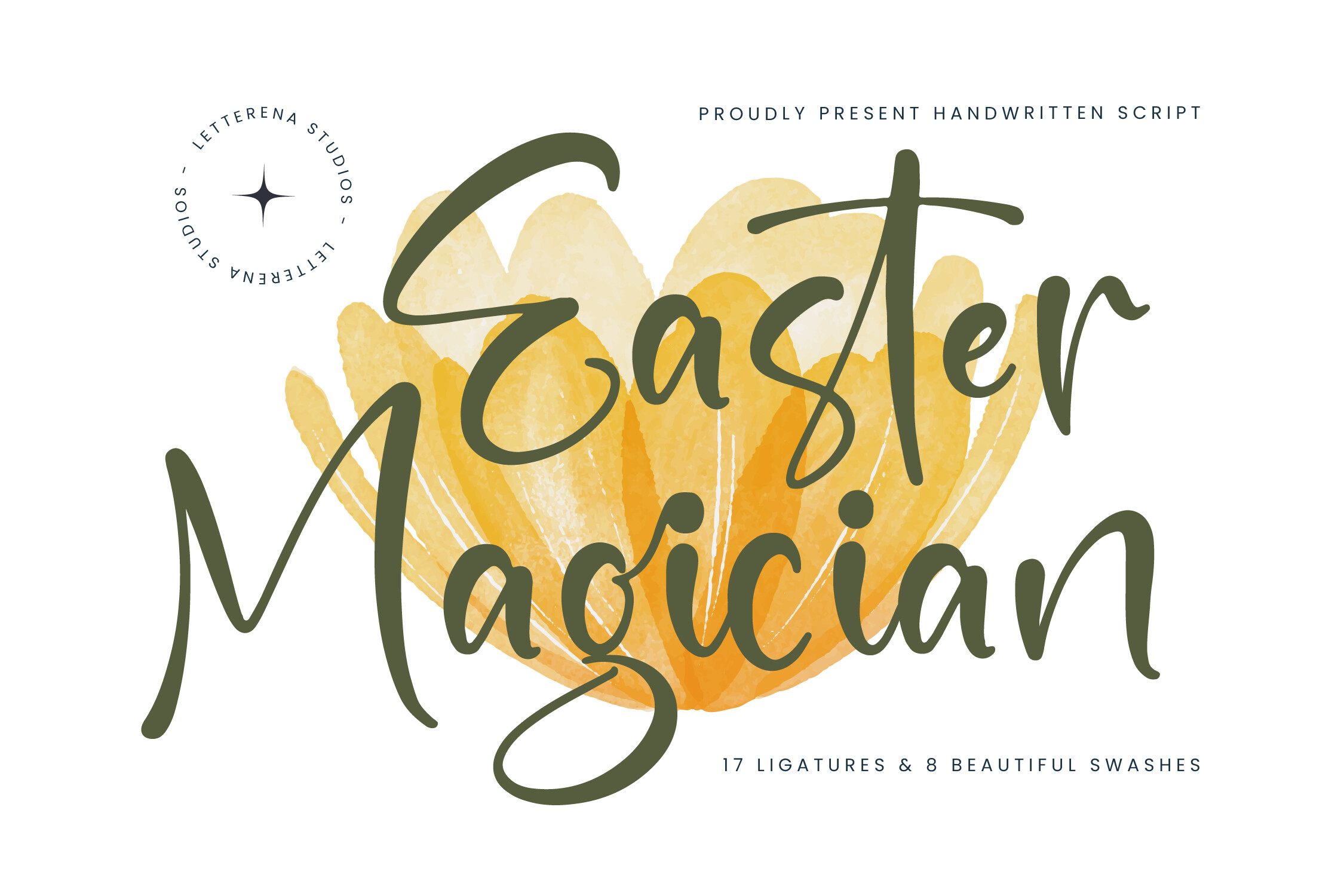 Easter Magician font preview, playful script Easter lettering