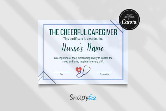 Funny Nursing Award Certificate Editable