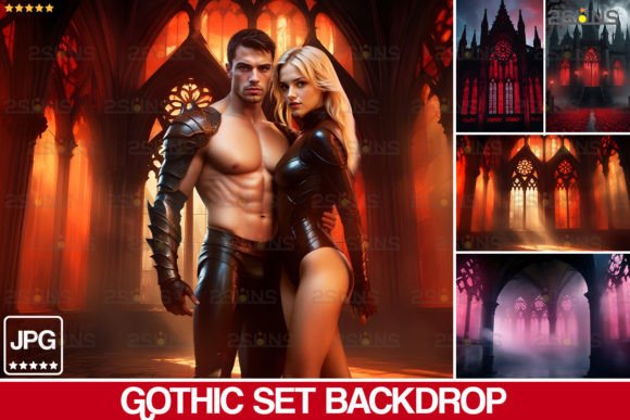 Halloween Overlays, Vampire Backdrops