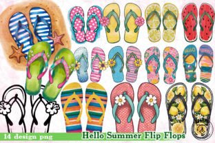 Hello Summer Flip Flops Clipart PNG Graphic by mfreem · Creative Fabrica