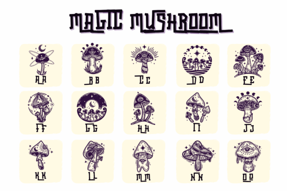 Magic Mushroom Font PNG with transparent background - Preview 1