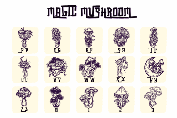 Magic Mushroom Font PNG with transparent background - Preview 2