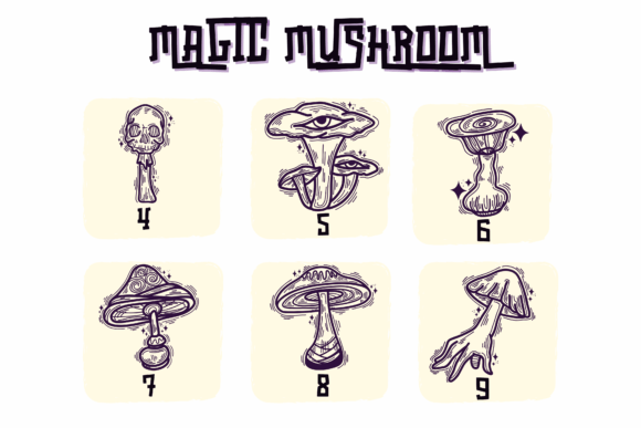 Magic Mushroom Font PNG with transparent background - Preview 3