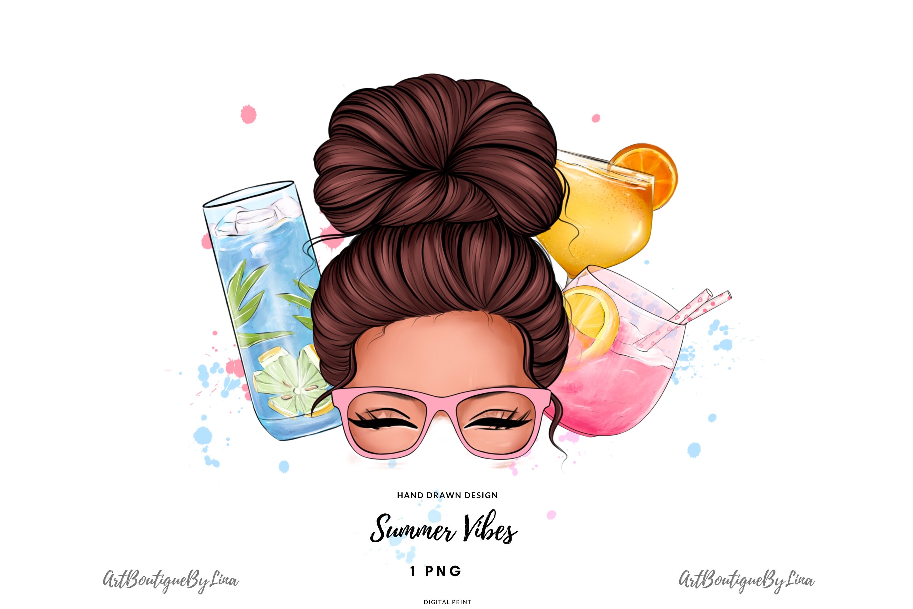 Messy Bun Summer PNG Graphic by ArtBoutigueByLina · Creative Fabrica