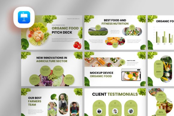 Preview of Organic Food Pitch Deck Keynote Template food presentation template