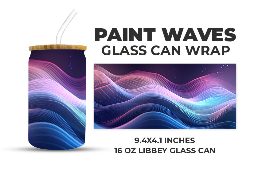 Paint Waves Glass Can Wrap Graphic by Creative World · Creative Fabrica