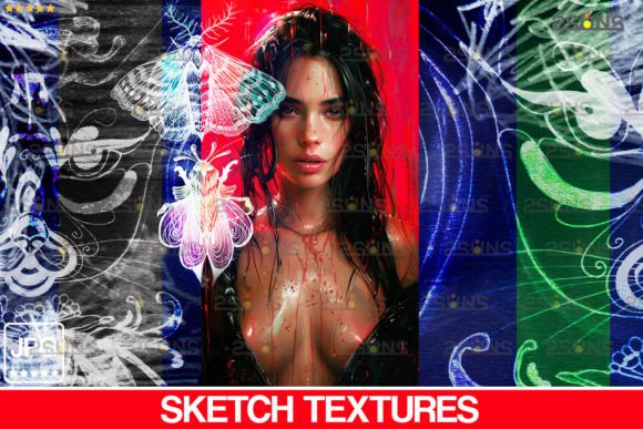 Photoshop Overlays, Sketch Drawings