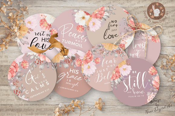 Printable Bible Verse Round Card Set221