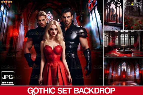 Vampire Backdrop, Halloween Overlays