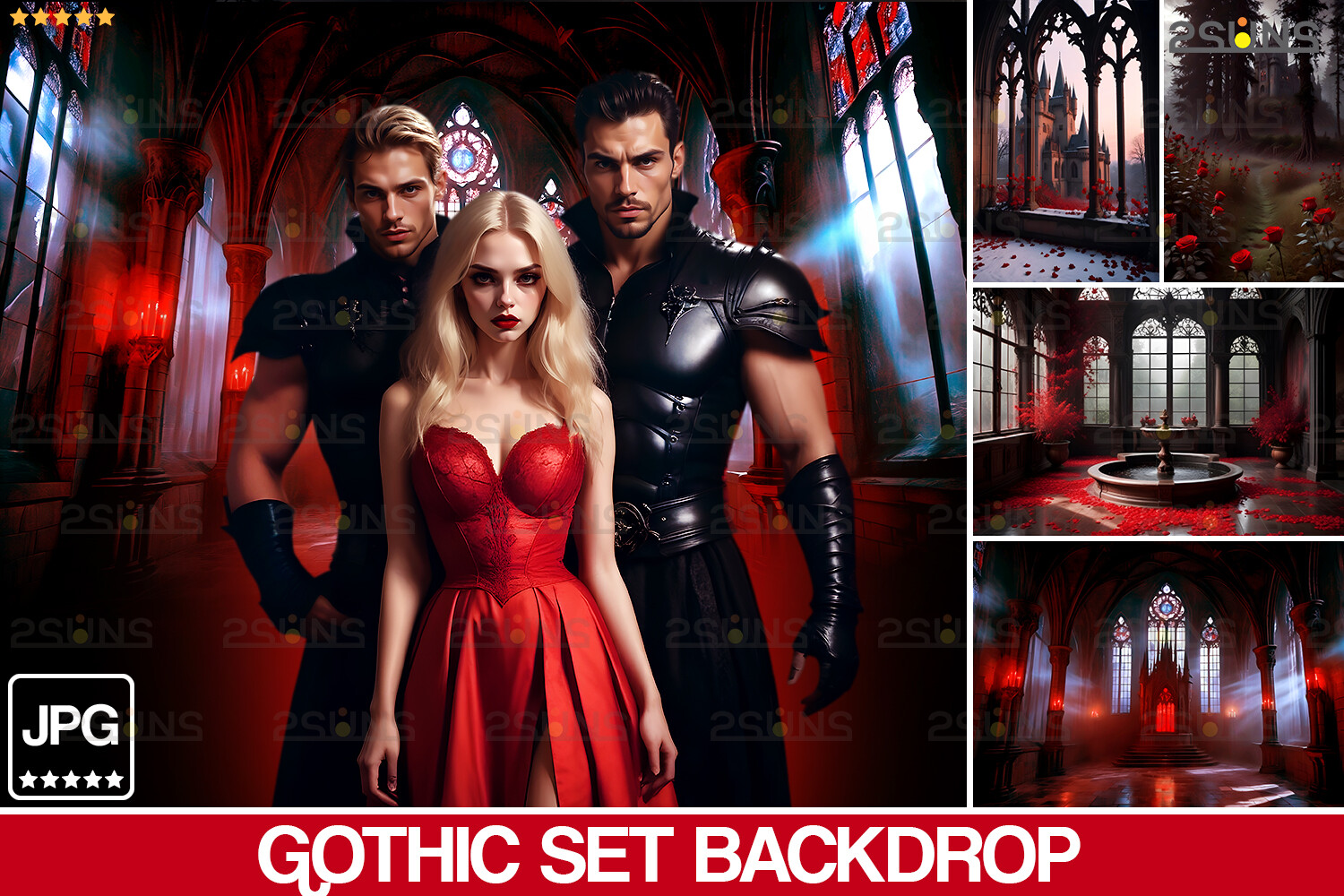 Vampire Backdrop, Halloween Overlays