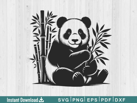 Funny Panda Svg Silhouette Vector File