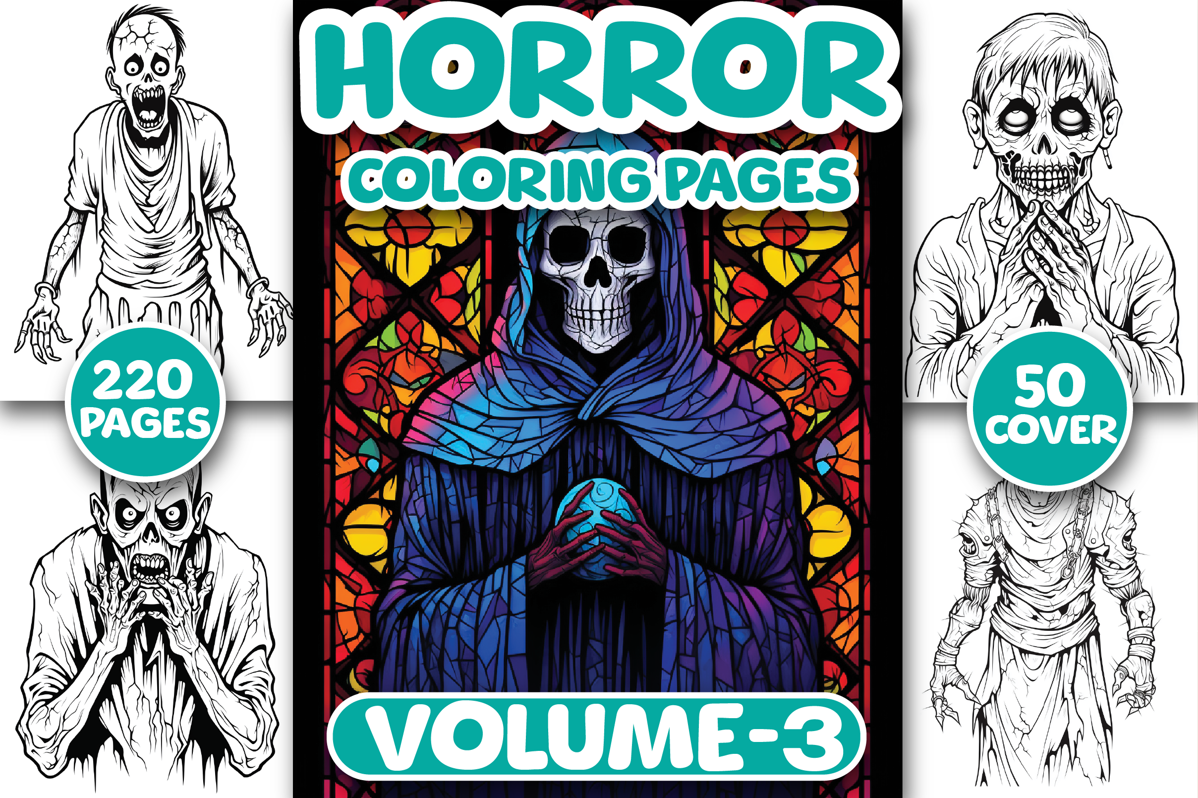 220 Horror Coloring Pages for Adults