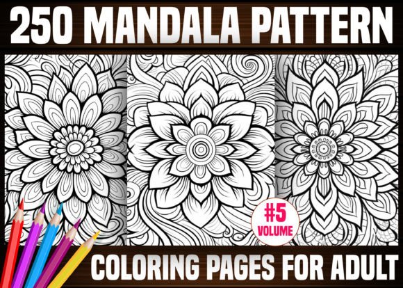 250 Mandala Pattern Coloring Pages - KDP