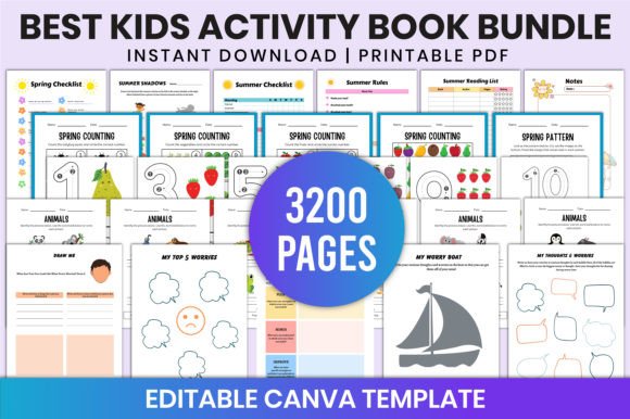 Best Kids Activity Book Bundle for Canva Graphic by Shumaya · Creative ...