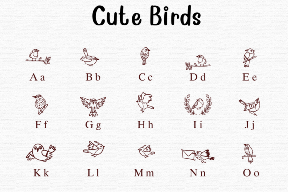 Cute Bird Font - Preview 1