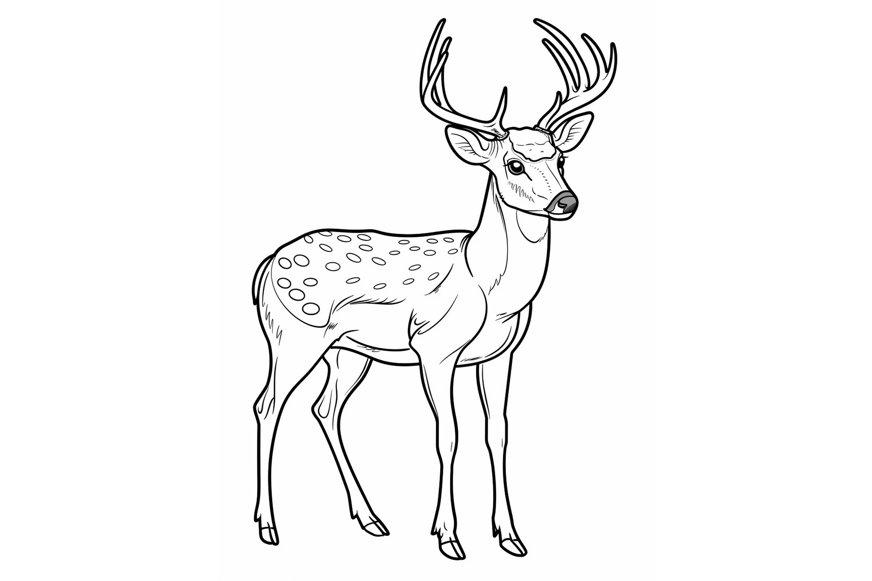 Deer Coloring Page for Adults