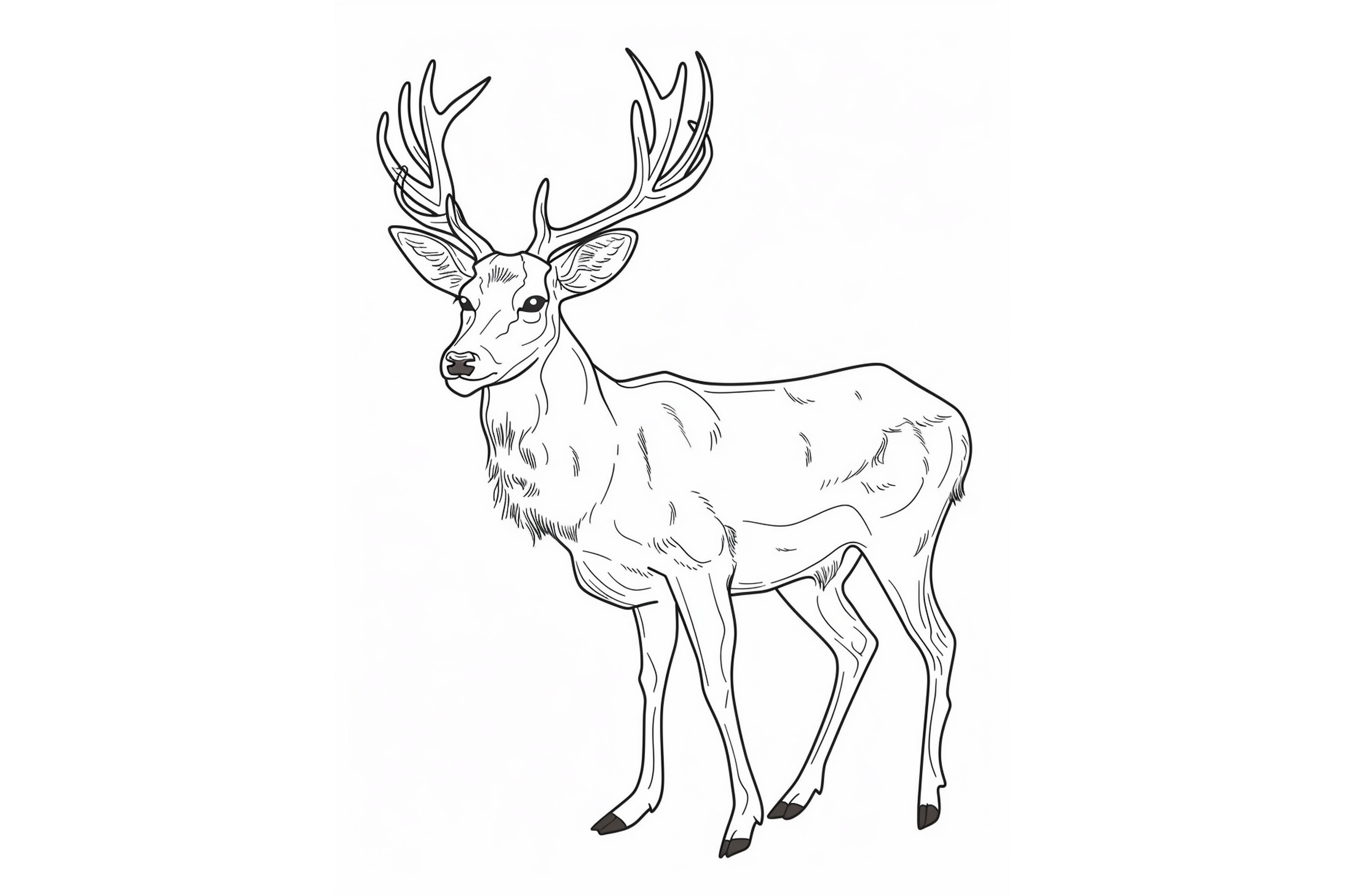 Deer Coloring Page for Adults