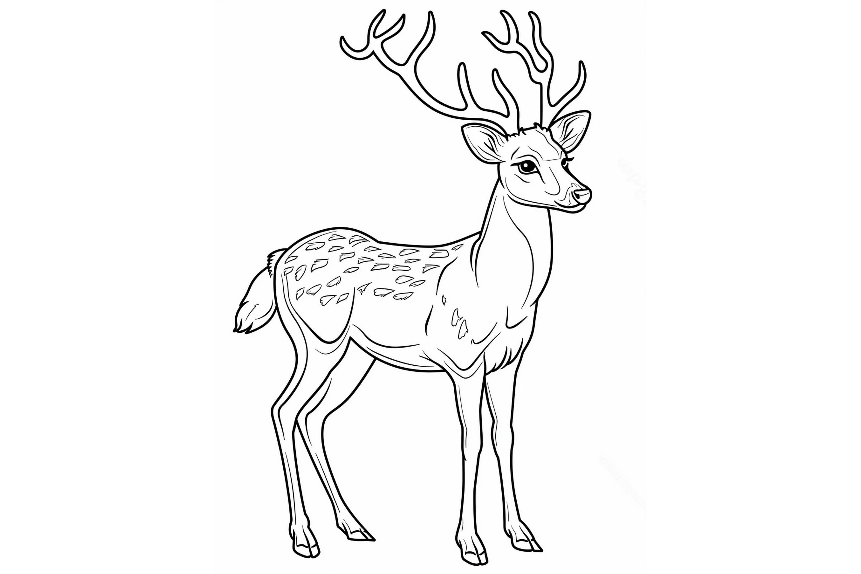 Deer Coloring Page for Adults