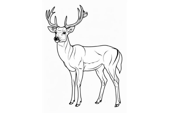 Deer Coloring Page for Adults