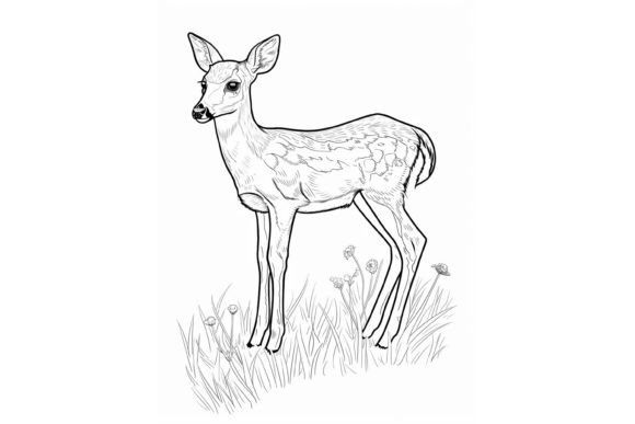 Deer Coloring Page for Adults