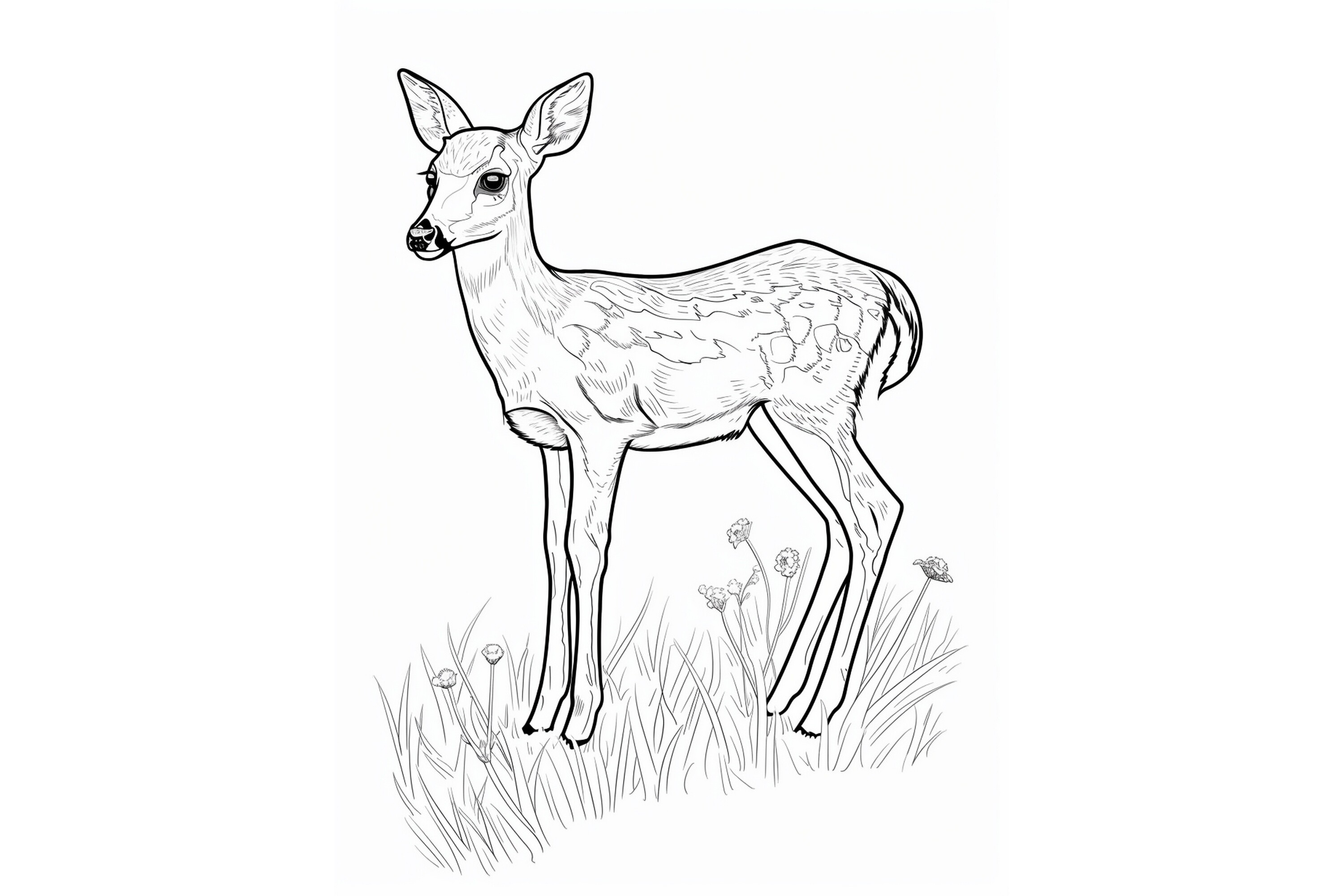 Deer Coloring Page for Adults