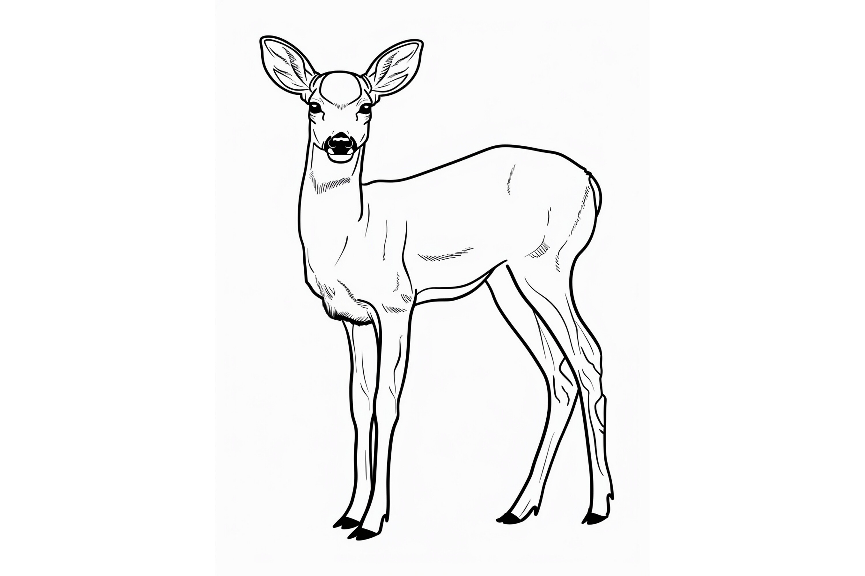 Deer Coloring Page for Adults