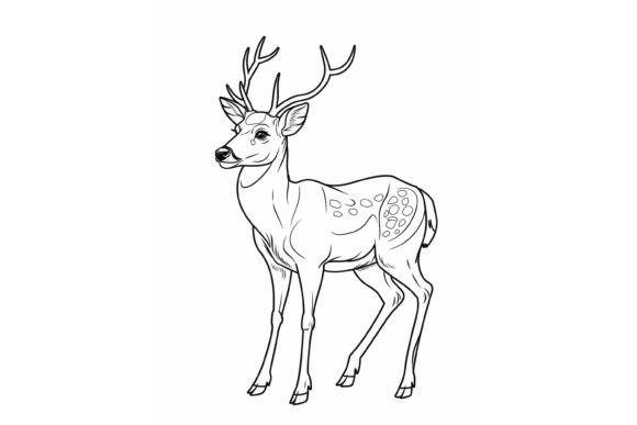 Deer Coloring Page for Adults