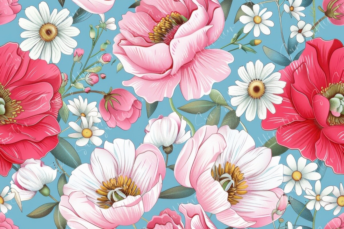 Floral Bliss Seamless Pattern Graphic by Sun Sublimation · Creative Fabrica