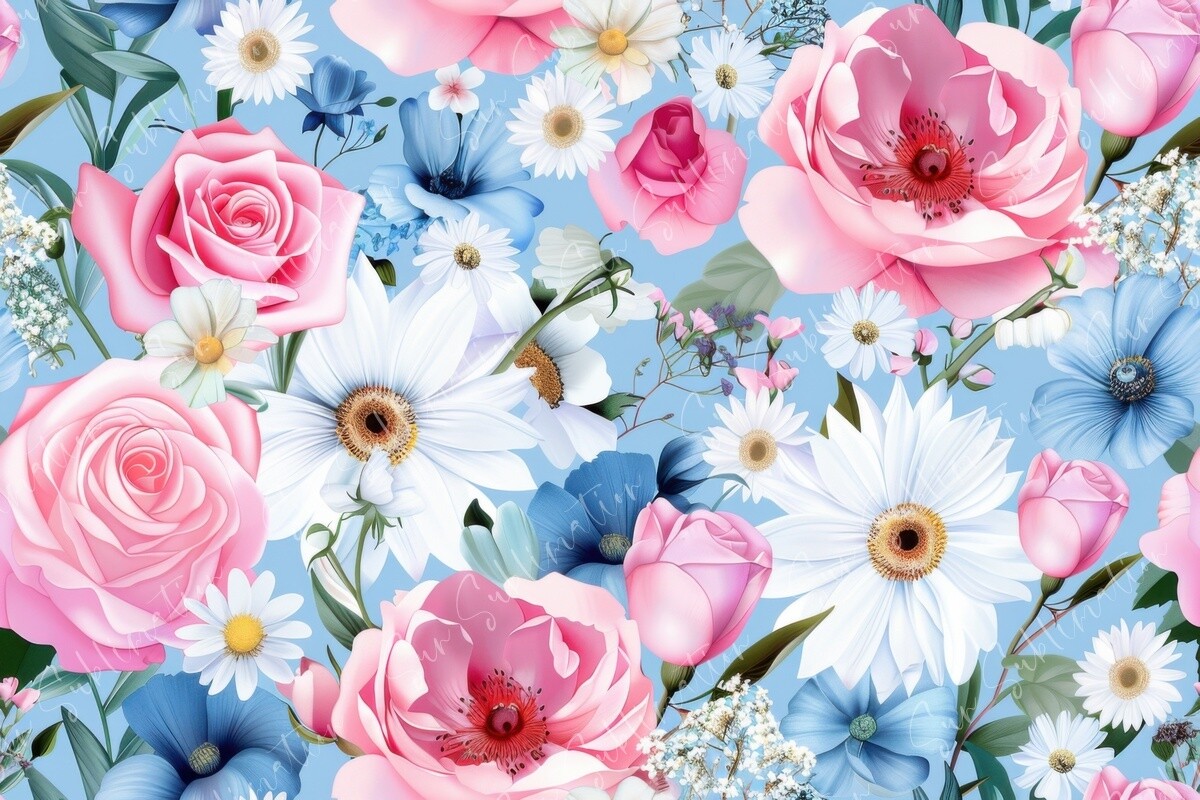 Floral Harmony Seamless Pattern Graphic by Sun Sublimation · Creative ...