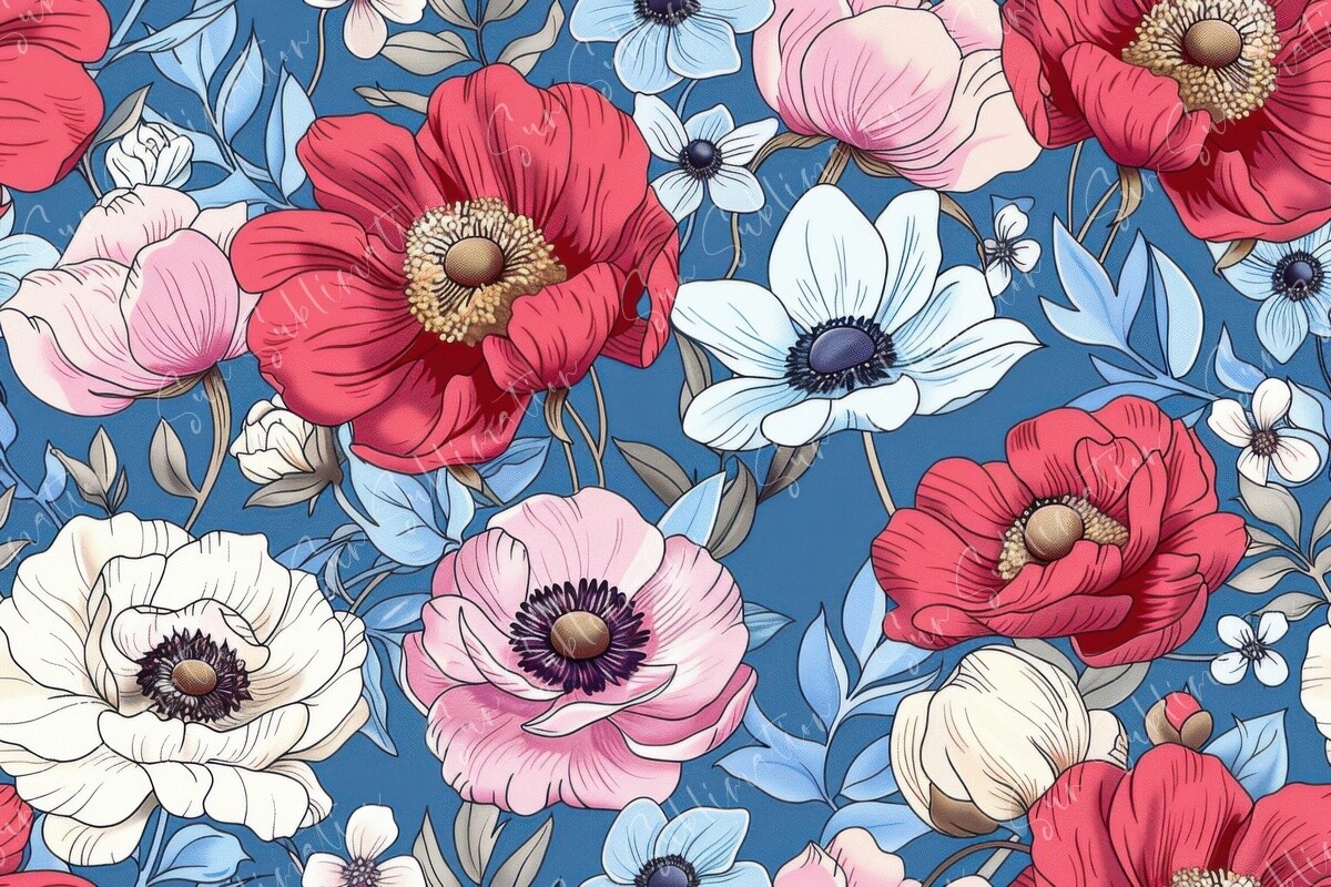 Floral Illustration Seamless Pattern Graphic by Sun Sublimation ...