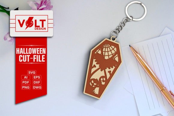 Halloween Key Chain Laser Cut File Laserschneiden Von VOLT_DESIGN