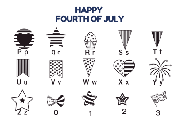 Happy Fourth of July Font PNG with transparent background - Preview 2
